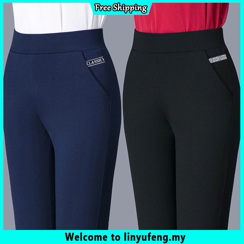 Plus Size M 4XL Pantalones Largos De Legging Mujeres Cintura Alta