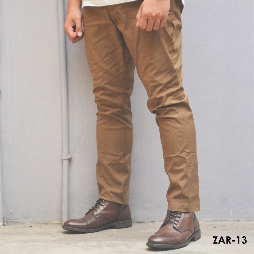 Pantalon marron homme zara hot sale