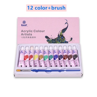 12/24 Colores Impermeable Acrílico Kit De Pintura Acrílica 5ml Tubo Dibujo  Conjunto Para Niños Y Adultos Suministros De Arte