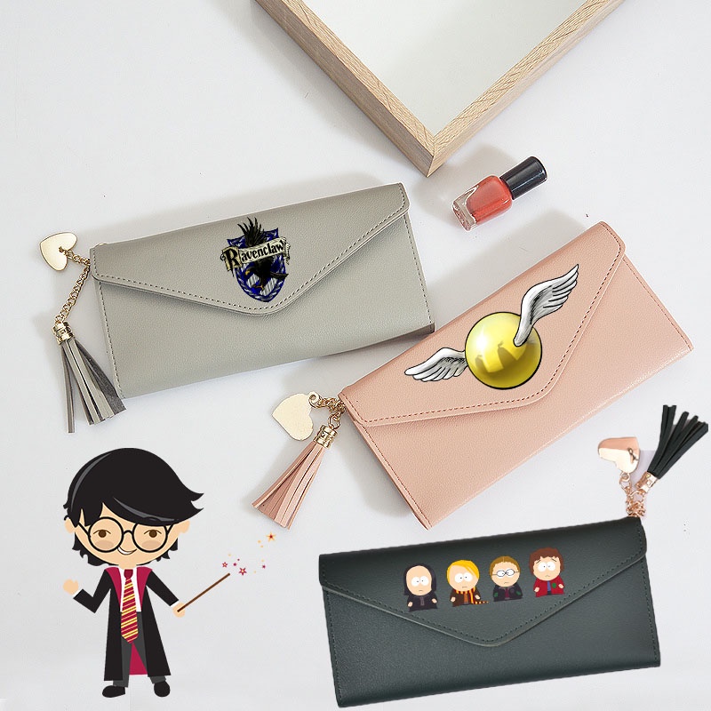 Harry Potter Cartera Linda Coreana Mujeres Monedero Largo Borla