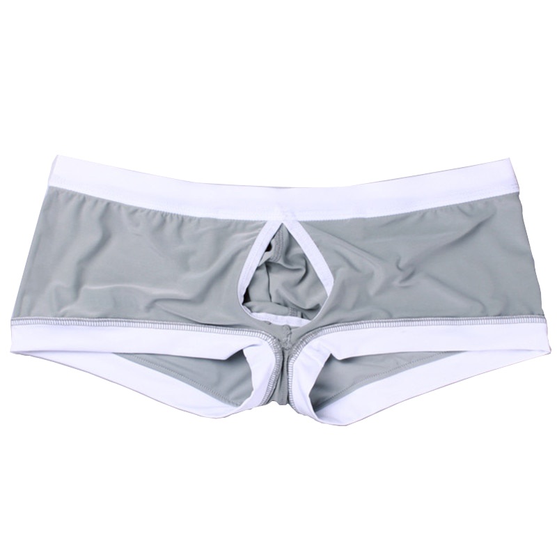 Calzoncillos B xer Con Agujero Para El Pene Para Hombres Ropa Interior Frontal Abierta Sexy Con Bolsa Potenciador Marca Aibc color Blanco