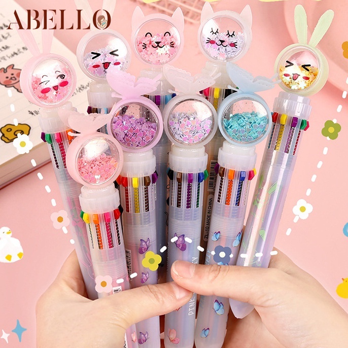 Bolígrafo de gel Kawaii con clips, bolígrafo de firma de estudiante  japonés, lindo juego de papelería Kawaii Japón (cajas de 6 unidades), color  negro