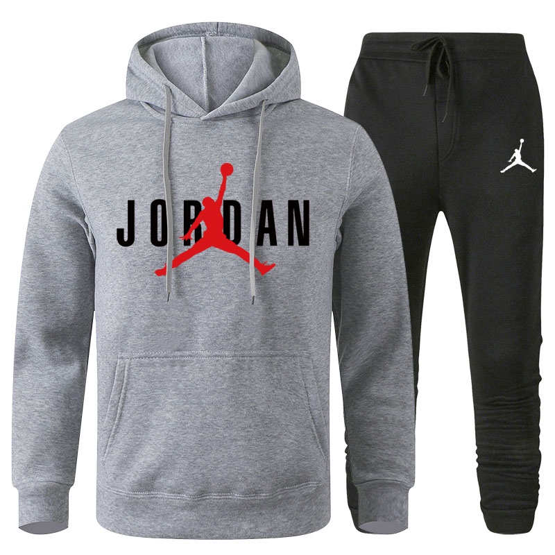 Sudaderas Jordan Con Capucha Para Hombres Y Mujeres Conjuntos De Estampado  De Banda Moda Streetwear + Pantalones Casuales
