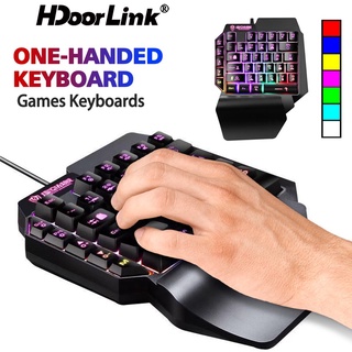 Película de 35 teclas Colorido Teclado de juego de una mano Pequeño ratón  portátil Juego de teclados