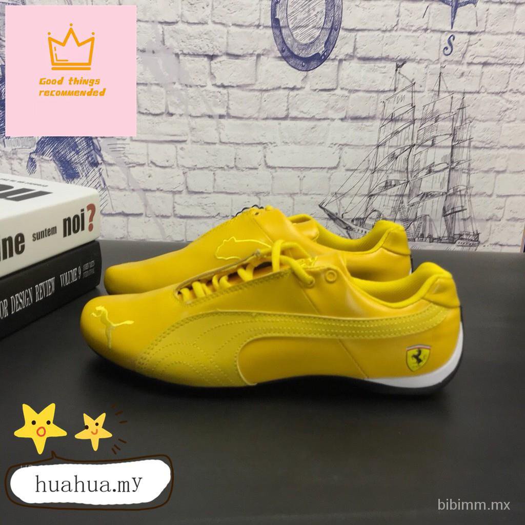 Listo Stock Puma Ferrari Amarillo Casual racing Zapatos Unisex