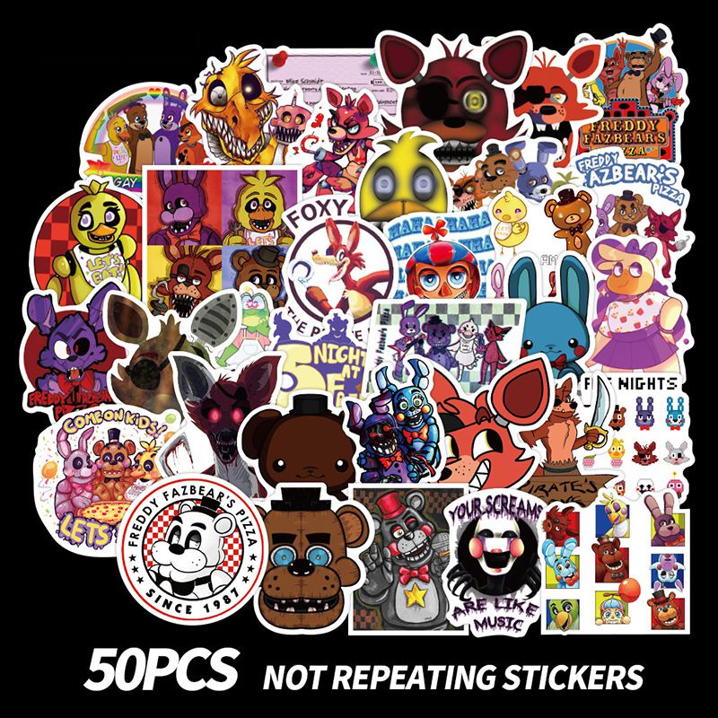 50pcs Five Nights At Freddys Stickers Fnaf Game Diy Imposter Decals Laptop Computer Bike Doodle 0610