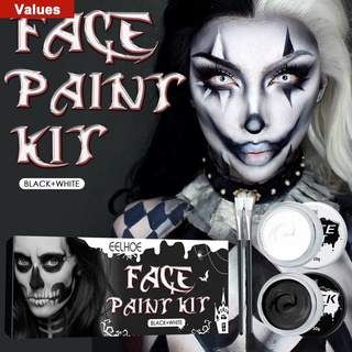 Paleta de pintura facial, maquillaje facial de Halloween, pintura  luminiscente para cara y cuerpo, 12 colores