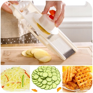 Mandolina de Verduras, 7 en 1 Multiusos Mandolina Slicer de Cocina  Ralladores y Cortadores Manuales,Cortador de Patatas Acero Inoxidable  Utensilios de