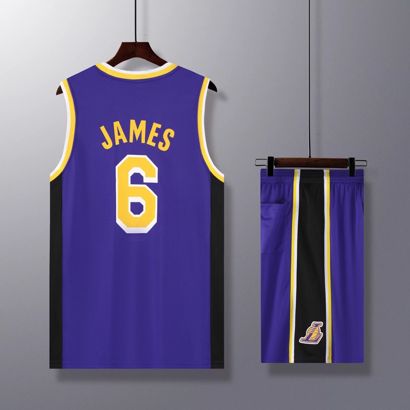 Los Angeles Lakers No 6 LeBron James Jersey Set Verano Hombres Baloncesto Ropa Kits Shopee Mexico