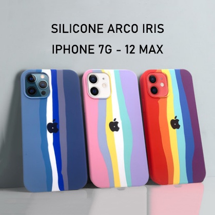 Funda de silicona Arco Iris para Apple iPhone 12 / 12 Pro