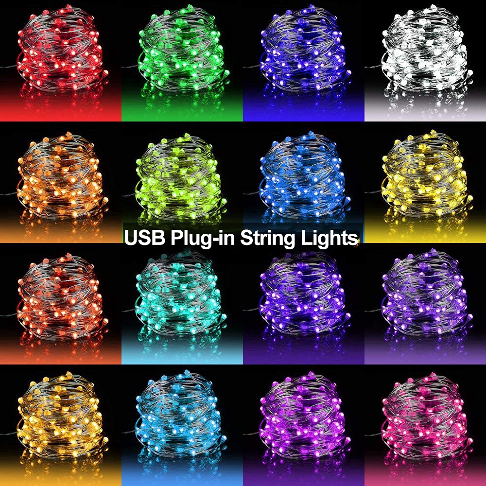 thumbnail image 1 of Luces de hadas impermeables LED USB plateadas de 1M 5M 10M, 1 of 4