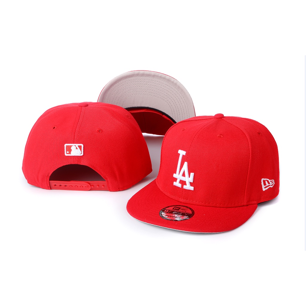 MLB Dodgers LA Black Sombrero De Ala Plana Gris Fondo Ancho Ancha