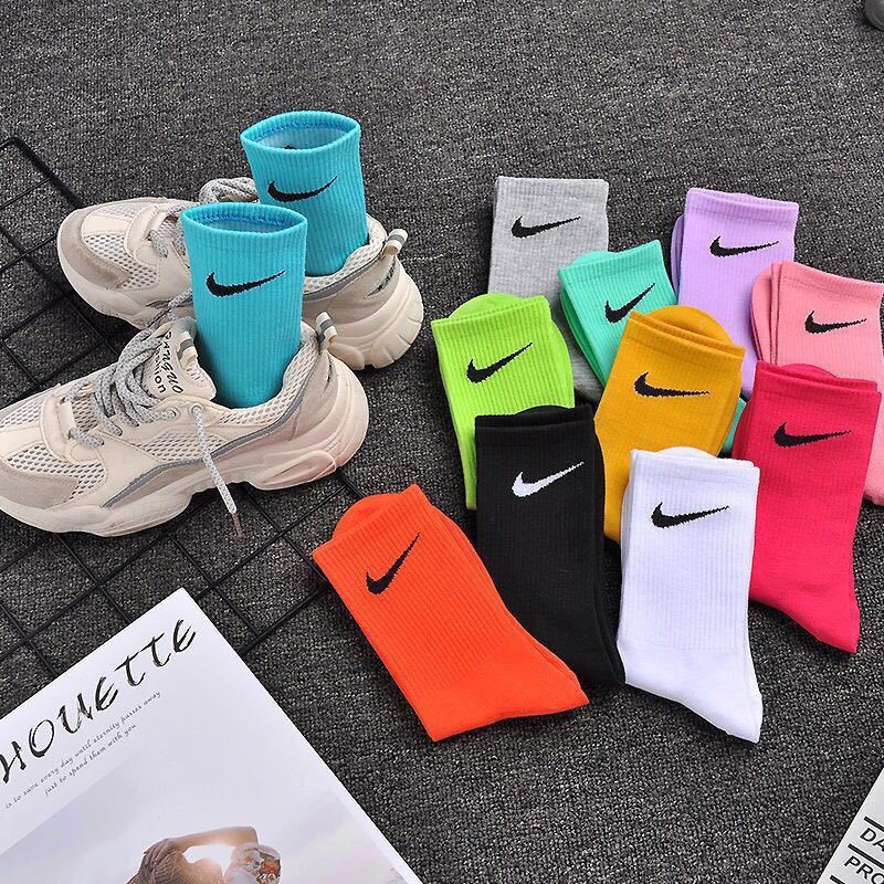 Tubo Largo Nike Calcetines De Color Caramelo Medias De Alto Algodón Puro  Transpirable Moda Hombres Mujeres