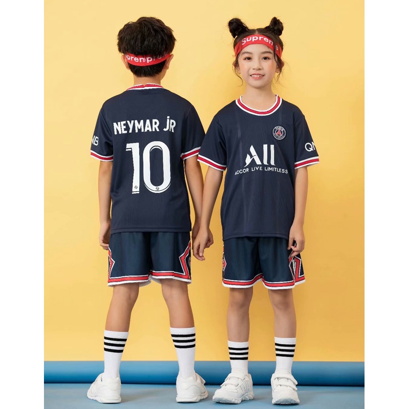 Nuevo 2021-2022 Niños PSG Home 10 NEYMAR JR Camiseta De Fútbol Conjunto  París Saint-Germain + Traje Corto