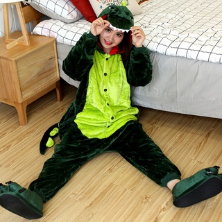 Verde Dinosaurio Franela Pijamas Adultos Kigurumi Onesies Ropa De