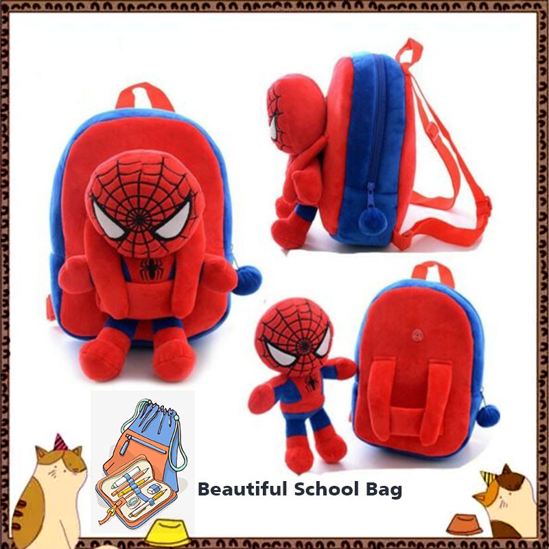 Mochila De Spiderman Para Niños , Mochilas Escolares Mochila Infantil 3-6  Años Para Escolar Ajustar Con Bolsillos Laterales Y Correa En Pecho