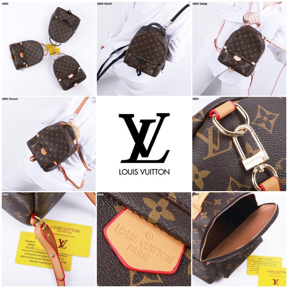 LV Bolso de mujer de importación de marca mochila mochila