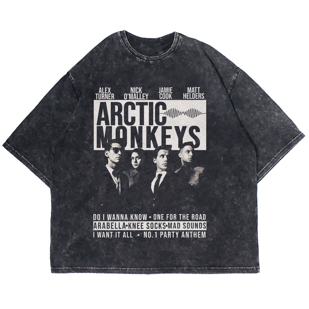 Kaos Banda OVERSIZE ARCTIC MONKEYS Fiesta Himno TOUR Lavado VINTAGE TEE ...
