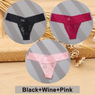 3 Unids/Set Bragas De Encaje Ropa Interior Floral Completa De Las Mujeres  Calzoncillos Sexy Tanga Lencería Femenina Íntimos