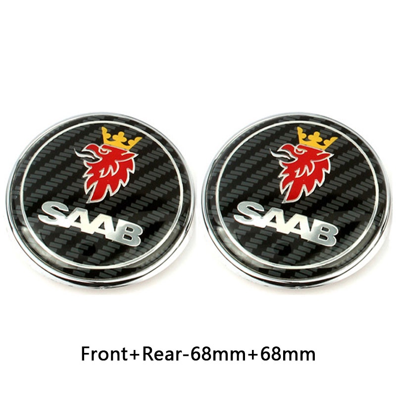 Emblema Cromado Para SAAB 9-3 Y 9-5 - 68 Mm, 2-3 Pines, Con Adhesivo De Doble Cara - Decoración Para Carrocería