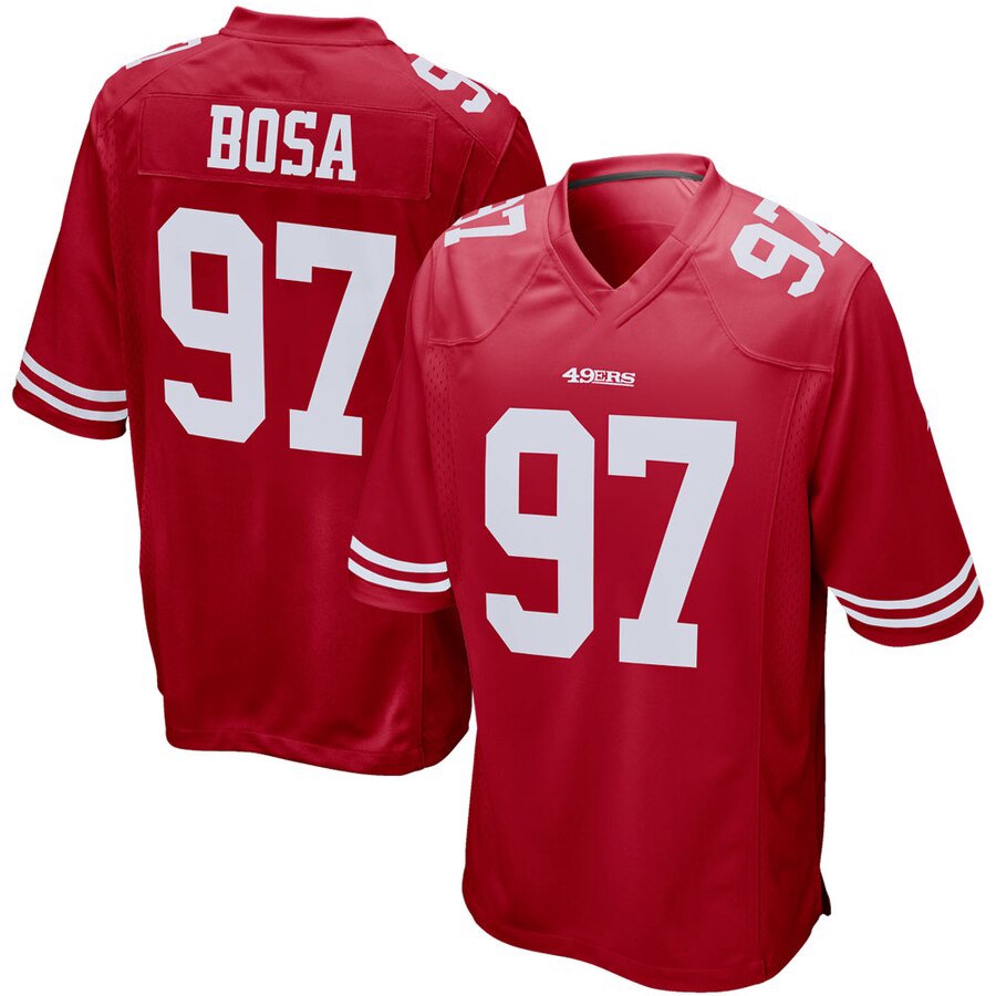 01F Jerseys de football 75e hommes femmes jeunes San Francisco''49ers'' jersey 85 George Kittle 97 Nick Bosa 10 Jimmy Garoppolo 