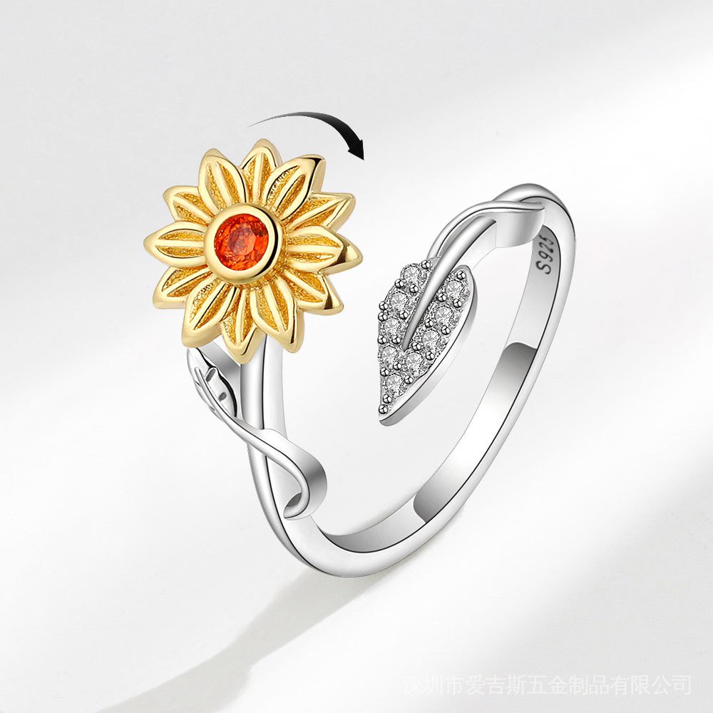 Anillo De Girasol Giratorio Eres Mi Sol Alivio De La Compresión