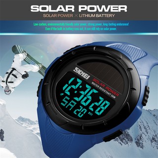 SKMEI-relojes deportivos con energía SOLAR para hombre, pulsera Digital LED  de cuarzo, resistente al agua hasta 5atm, estilo militar - AliExpress