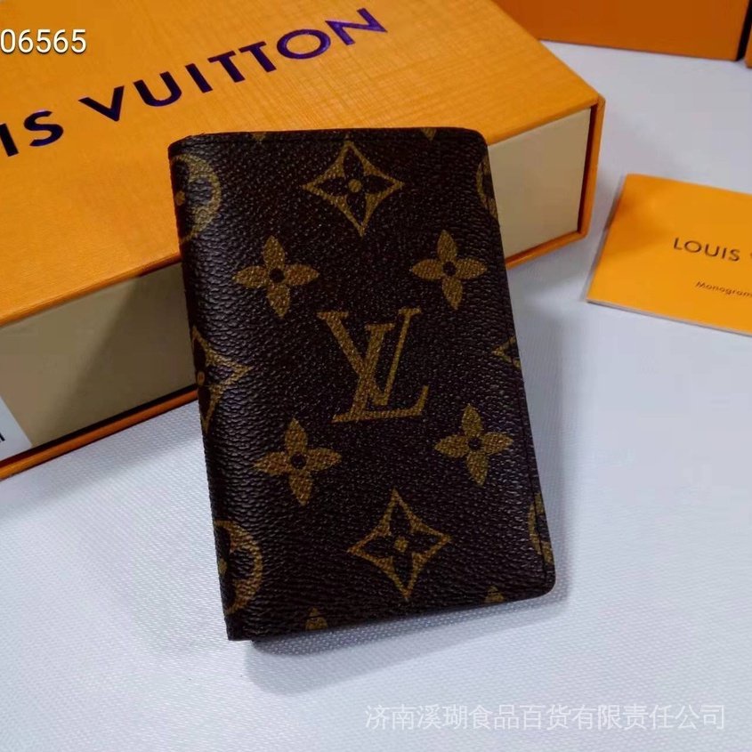 Cartera De Cuero Clásica Louis Vuitton Para Hombre Tarjetero De Piel De  Becerro M63144 Bolso De Lona LV