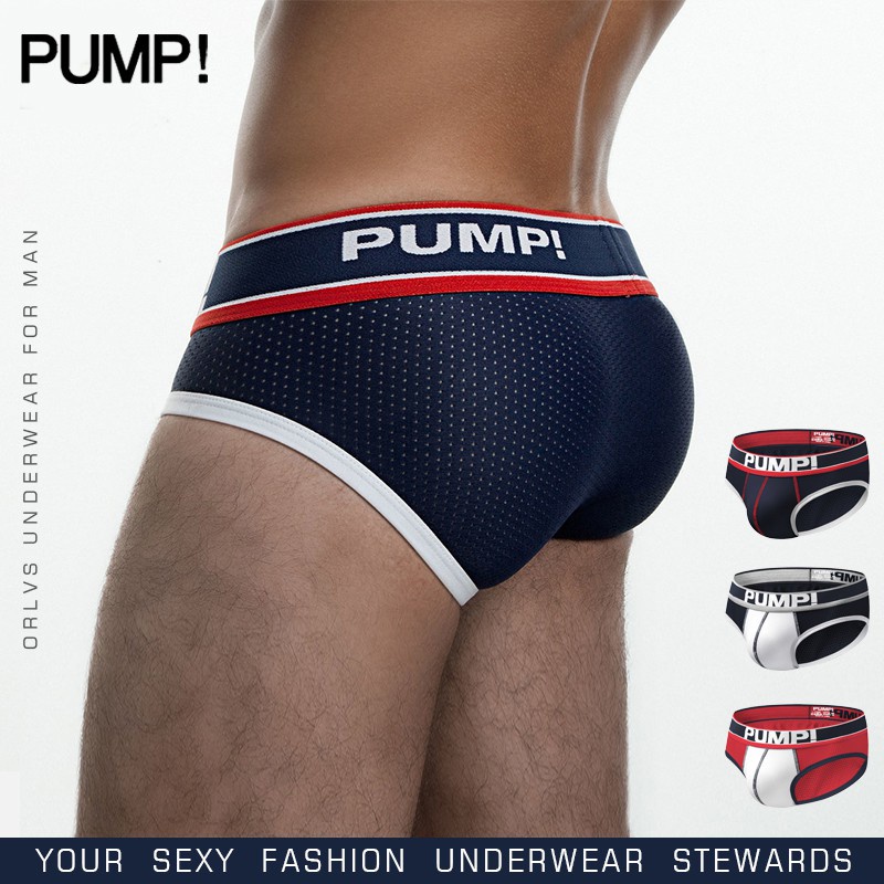 PUMP ropa interior de los hombres Sexy calzoncillos de algod n transpirable moda calzoncillos suaves deportes de secado r pido U convexo cintura baja