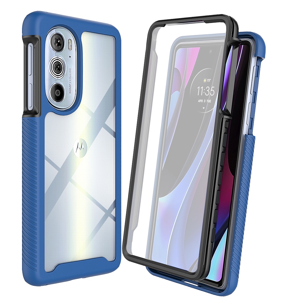 HAOYE Cover Per Motorola Moto Edge 30 Fusion: Custodia Morbida TPU Effetto Gradiente (Rosa/Verde) - 3