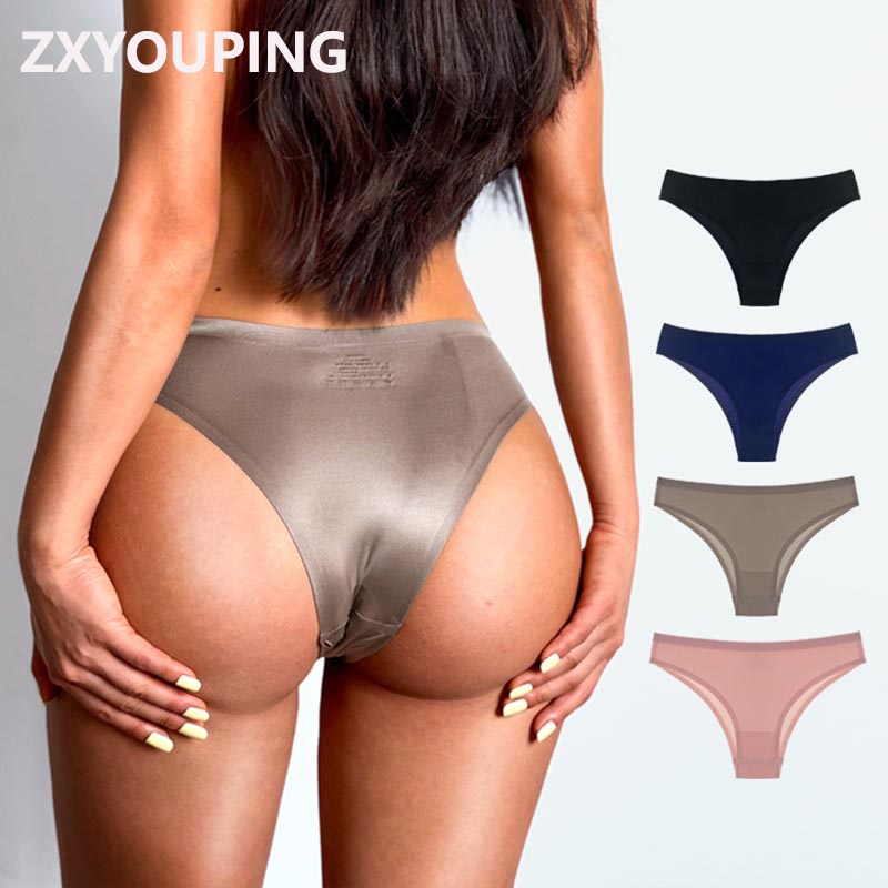 Tanga Sexy De Seda De Hielo ZXYOUPING tangas mujer Suave Y Cómoda Sin  Costuras Estilo Europeo Y Americano Ropa Interior De Talla Grande M-XXXL