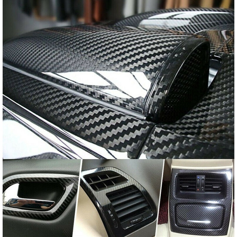 Vinilo Adhesivo 3D/5D Efecto Fibra De Carbono – Rollo Impermeable Para Envolver Coches, Ideal Para Personalizar Interiores O Exteriores.