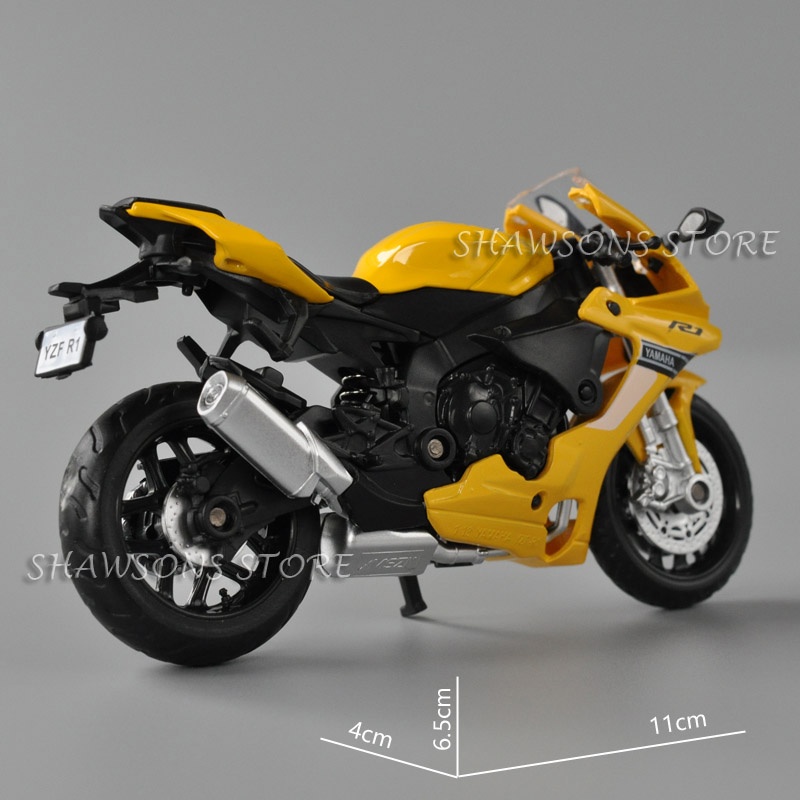 1/18 Yamaha YZF-R1 Moto Giocattolo Diecast In Metallo - Foto 3