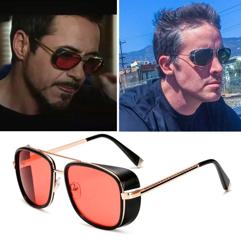 lentes de sol iron man 3 tony stark con revestimiento retro para