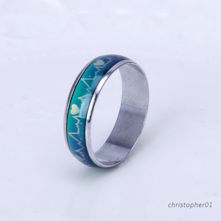 Anillo de temperatura de 5 colores, acero de titanio, sentimiento de  emoción, anillos inteligentes sensibles a la temperatura para mujeres y  hombres