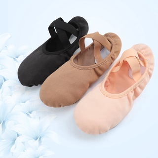 Comprar 1 par de zapatillas de ballet para mujer, zapatos de lona con suela  dividida, suaves, elásticos, resistentes al desgaste, zapatillas de baile