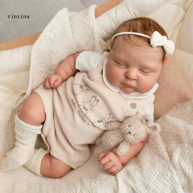  Muñecas bebés Reborn durmiendo, bebés niñas recién nacidas  realistas de 18 pulgadas, silicona de vinilo suave, para niñas a partir de  3 años, set de regalo de muñeca Reborn : Juguetes