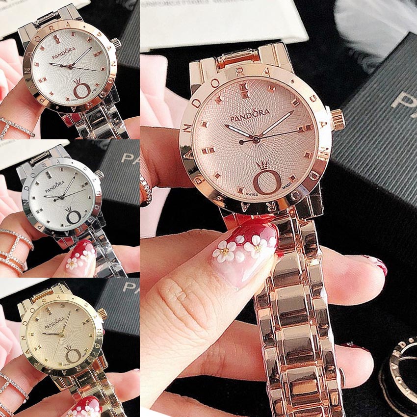 Reloj Dama De Moda Casual De Acero Inoxidable Con Caja Para Mujer