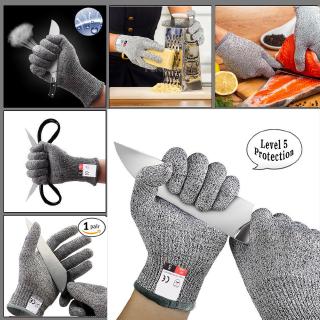 Guantes de trabajo resistentes a cortes Nivel de seguridad para hombres Guantes  anticorte para cocina Carnicero Trabajo al aire libre L 24 cm