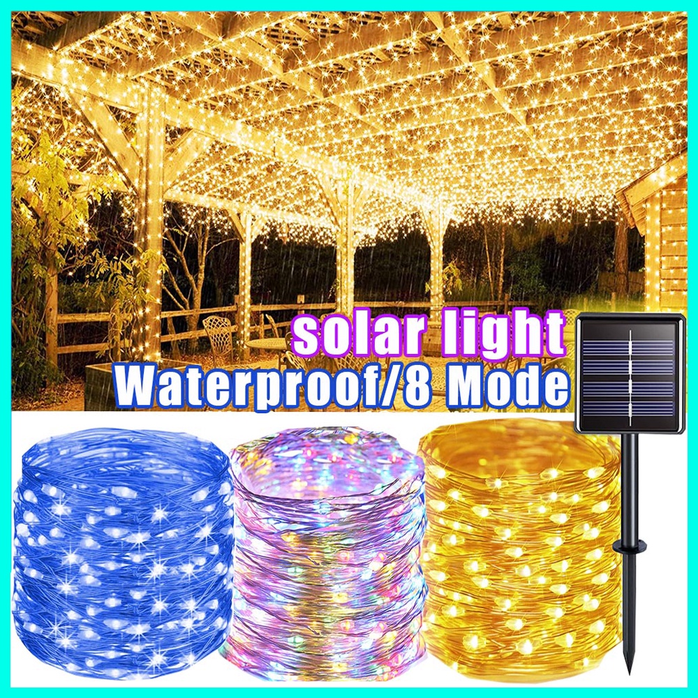Cadena De Luces Solares - 32M 300 LED - Resistente A La Intemperie Blanco Calido 93709405