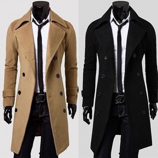 Hombre verde invierno largo Abrigo largo Gabardina hombres nueva chaqueta Abrigos  Hombres Negocios Abrigo largo Sólido Cortavientos invierno Outwear abrigo  de invierno -  México