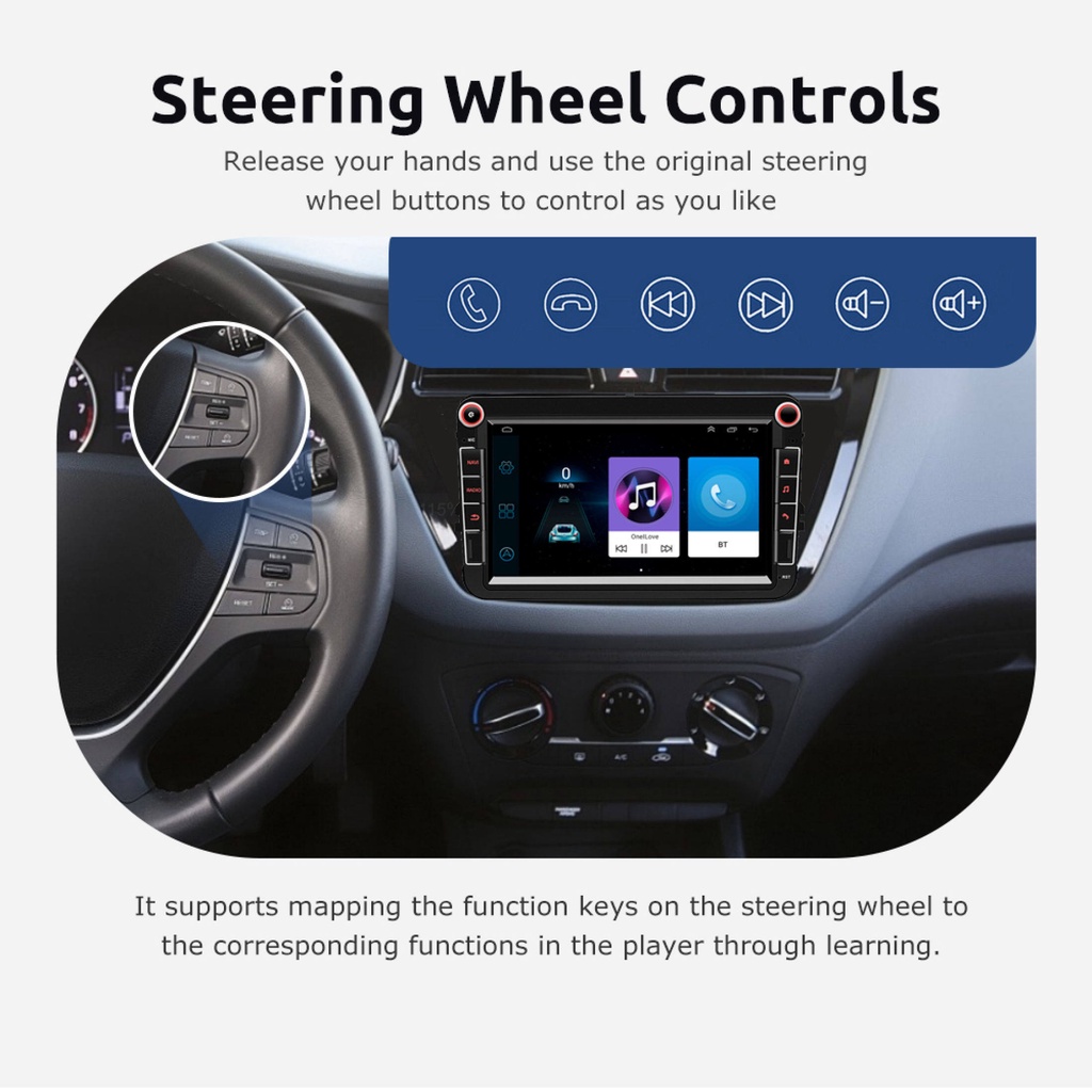 EKLEVA 8 Pulgadas Android Car Radio 2 Din Auto Estéreo Reproductor ...