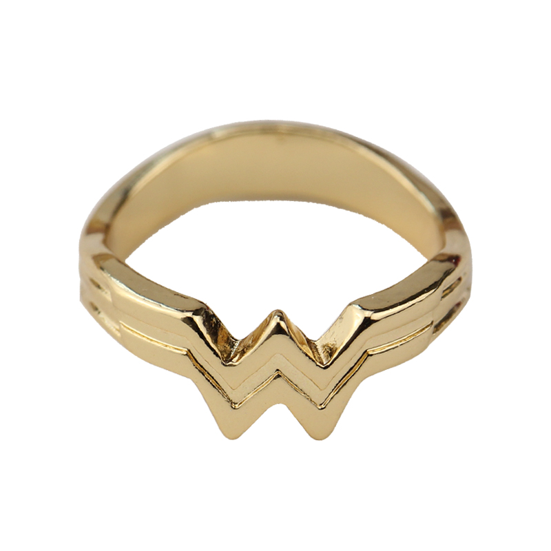 Moda DC Comics Anime Pel cula Wonder Woman W Logo Anillos Para