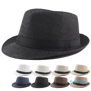 Sombrero Paja Fedora Sol Niños, Sombrero Trilby Ala Corta