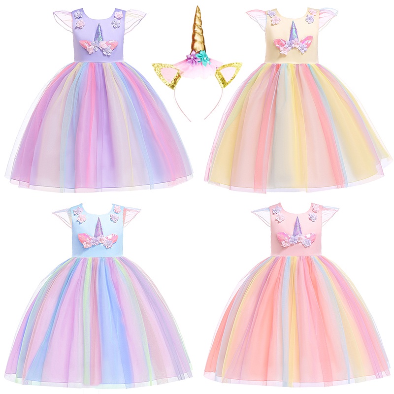 Vestido de unicornio para niña de 3 discount años