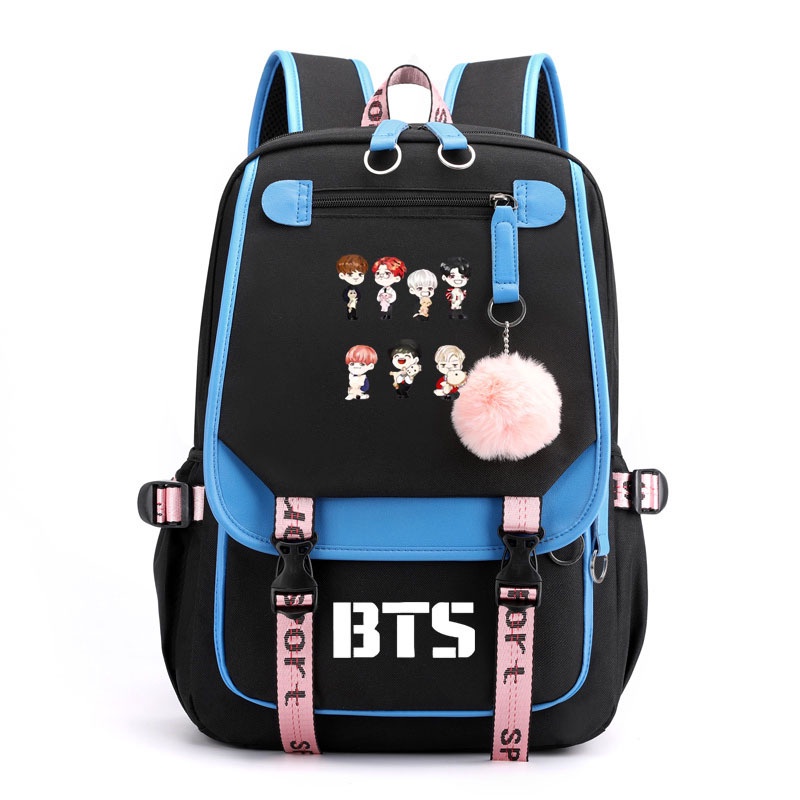 BTS Mismo Estilo Nuevo Casual Oxford Tela Mochila Bolsa Escolar Preppy ...