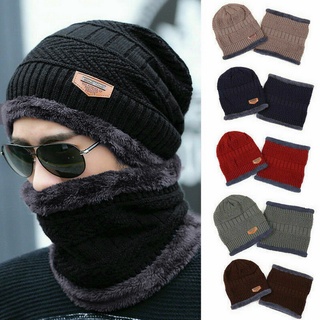 8 piezas de sombreros de invierno para hombre, conjunto de guantes de gorro  holgados de invierno para hombre, forro de punto cálido