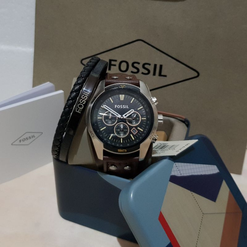 Fossil CH2891 Coachman reloj de cuero genuino para caballero