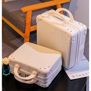 Maletas de equipaje de viaje de 14 pulgadas, estuche de cosméticos de mano,  equipaje de mano para mujer, pequeña luz, portátil, mini caja pequeña