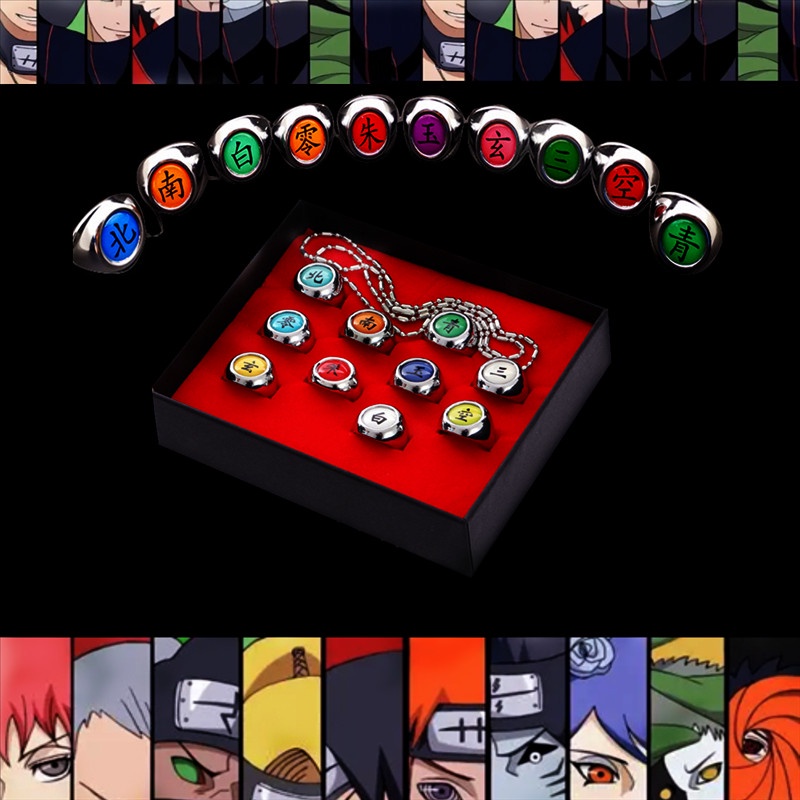 Set De Anillos Akatsuki Naruto Shippuden - Tu Zona Otaku